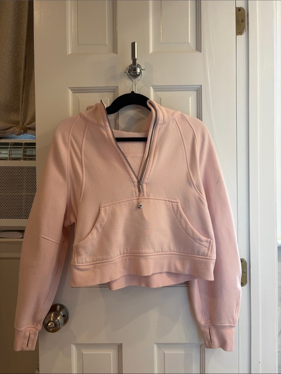 lululemon athletica Sweaters - lululemon athletica Cropped Half-Zip Sweatshirt in Light Pink